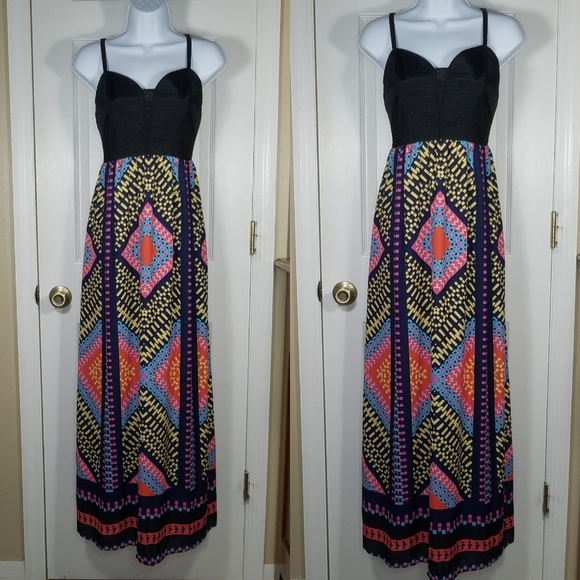 Gianni Bini Dress Small Colorful Maxi Geometric Print - Picture 7 of 7